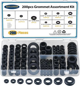 Assortimento di spine per fori firewall con occhielli in gomma cavi 200 pz, kit occhielli in gomma  - Foto 1 di 12