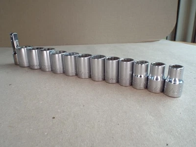 VTG Craftsman USA 13 Pc 1/2" Dr 12 Pt Socket Lot 7/16" - 1-1/8 SAE -Nice! (Read) - Image 1 of 4