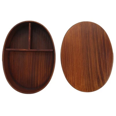  Boîte à lunch en bois pratique Conteneur de nourriture portable pratique - Image 1 of 4