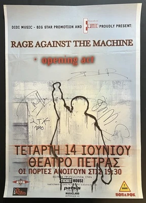 Rage Against The Machine 2000 Athens Poster — HAND SIGNED by Band autographed - Image 1 of 4