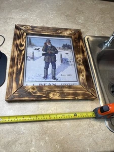 Vintage L.L Bean Repro 1970s - Fall 1933 Hunter Dog Scene Winter Poster Framed!! - Picture 1 of 14