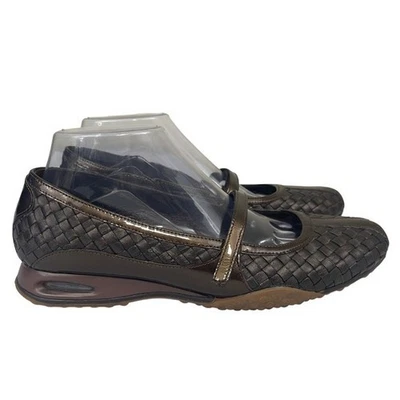 Cole Haan Air Bria Mary Jane Pisos Bronce Marrón Tejido Cuero Talla 8.5 B Foto 1 de 4