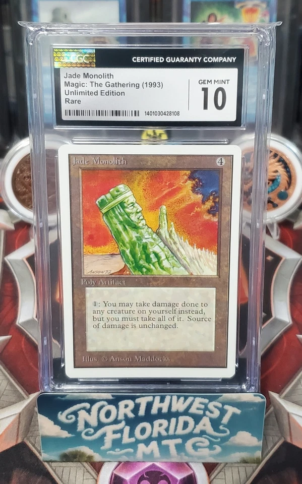 Graded MTG Card - CGC Gem Mint 10 - Unlimited - Jade Monolith - Image 1 of 1
