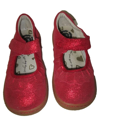 Livie & Luca Size 12 Red glittered leather Mary Jane Flats Shoes Girls - Image 1 of 4