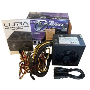 Ultra V Series 600 Watt ATX Power Supply SLI Ready Computer PC - Picture 1 of 12