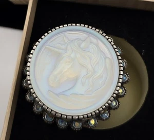 Kirks Folly Cloudwalker Unicorn Round Trinket Box AB Stone Accents in... - Picture 1 of 9