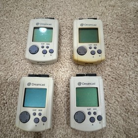 Lot of 4 Sega Dreamcast VMU VISUAL MEMORY Units White HKT-7000
