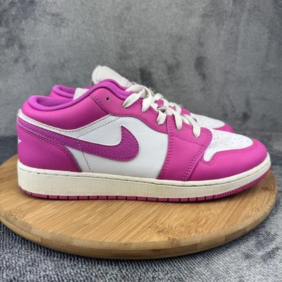 Nike Air Jordan 1 Low Shoes Sneakers Youth Size 7Y Pink White Retro FV8486-600 - Image 1 of 4