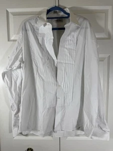 Geoffrey Beene French cuff  white  Mens Dress Shirt Size 17.5 all cotton - Picture 1 of 7