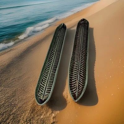 Set Of 2 Crate & Barrel Appetizer Leaf Dish Olive Boat Green 16” Thailand Green - Image 1 of 4