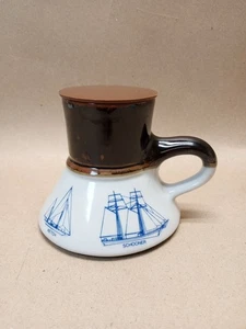 Sailing Boats Vessels Feltman Langer Porcelain Mug No Spill CA Pottery 1979 - Picture 1 of 12