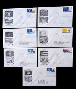 Flags of Our Nation USPS FDC Lot of 7 – Western States/Territories 2010-2011 - Picture 1 of 4