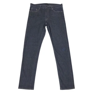 Uniqlo Men's Slim Straight Selvedge Kaihara Denim Jeans Size 33 33X32 Dark Blue - Picture 1 of 12