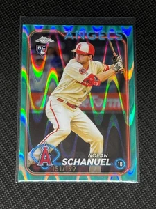 2024 Topps Chrome Nolan Schanuel RC Aqua Lava Refractor Rookie # /199 - Picture 1 of 2