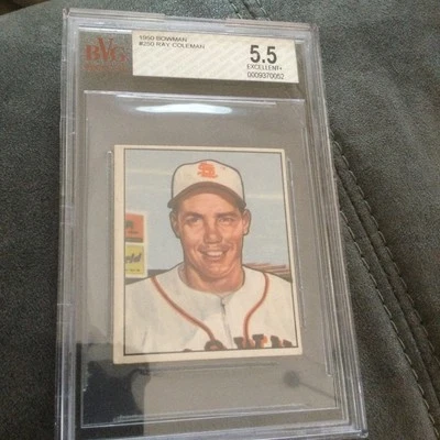 1950 Bowman Baseball #250 Ray Coleman BVG 5.5 Rookie Card  - Image 1 of 3