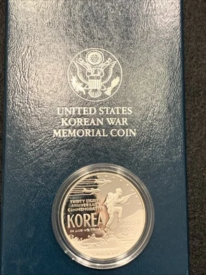 US Mint Korean War Memorial Silver Dollar 1991 Uncirculated Coin with Box & COA - Image 1 of 4
