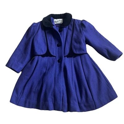 Vintage Rothschild Girls Wool Dress Coat Sz 4 Sailor Style Wool Velvet Sailor - Image 1 of 4