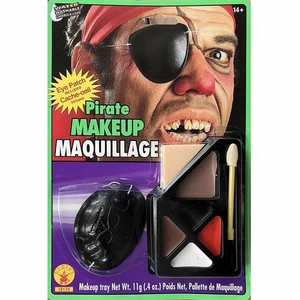 Pirate Captain Cutthroat Buccaneer Carribbean Mens Costume Makeup & Eye patch - Picture 1 of 1