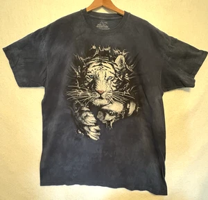 The Mountain Navy White Tiger Head Nature Graphic T-Shirt Men's 2XL - Picture 1 of 8