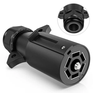 RV-Style 7 Way Blade Trailer Connector, 7Pin Trailer Wiring Adapter End Plug 12V - Picture 1 of 13