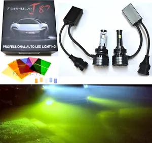 LED Kit F15 140W H11 Lime Yellow Two Bulbs Head Light Low Beam Replacement Stock - Picture 1 of 21
