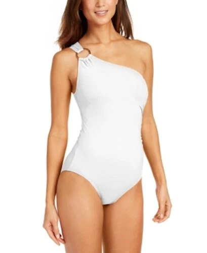 Michael Kors Embellished One-shoulder Swimsuit Size 4 # U2 381