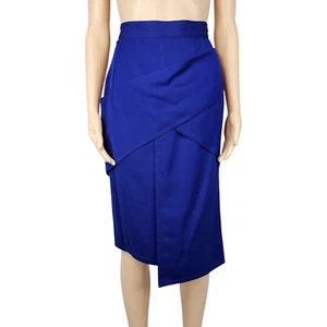Vintage Gianni Versace Womens Royal Blue 100% Wool A-Line Skirt Size 44 US 10 - Picture 1 of 7