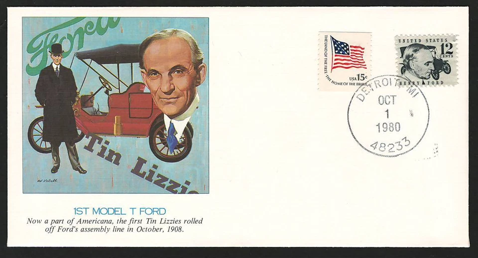 US 1980 FDC Epic Events in American History " 1st Model T Ford " - Image 1 of 1