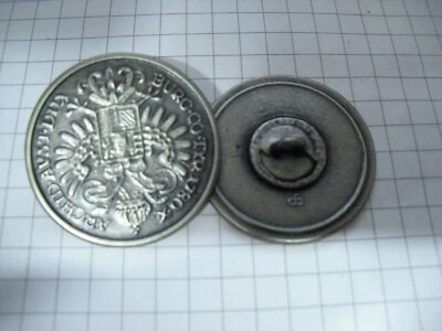 Trachten-Knöpfe 5 Stück Metall altsilber 31mm mit Wappen/Schrift Restposten !!! - Bild 1 von 2