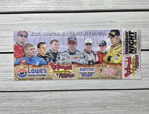 2002 UAW-GM QUALITY 500 Pole Night Ticket Charlotte NASCAR Jimmie Johnson Cover