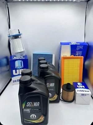 KIT TAGLIANDO FIAT 500L 1.6 MJT 4 FILTRI ORIGINALI UFI 5 LT SELENIA FORWARD 0W30