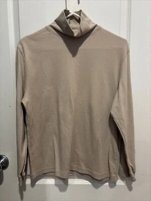 EUC VTG 90s Basic Editions Turtleneck Women XL Taupe Beige Solid Long Sleeve - Image 1 of 4