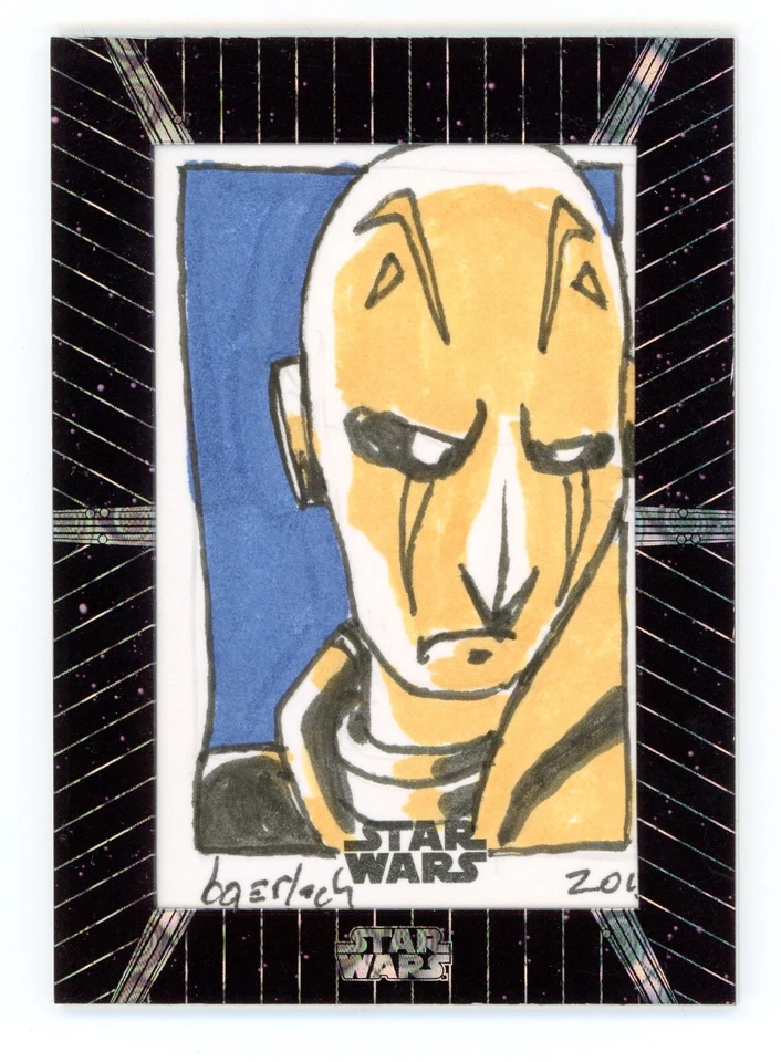 2015 Topps Star Wars High Tek Sketch Card Bruce Gerlach Son of Mortis 1/1 - Image 1 of 1