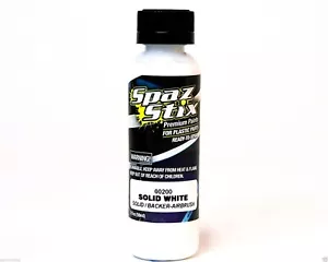 New Spaz Stix SZX00200 Solid White/ Glow Backer Airbrush Paint for RC Lexan Body - Afbeelding 1 van 3