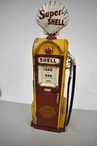 Handmade Tin Vintage Shell Gas Pump Model - Tinplate - Metal - 17.25 inch - Picture 1 of 2