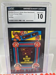 POP 1 1982 Topps DONKEY KONG Nintendo Donkey Kong is Better than Homework CGC 10 - Bild 1 von 3