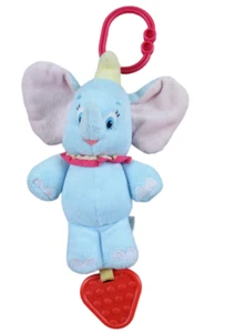 Disney Baby Dumbo Plush Teether Link Ring Infant Toy Crinkle Ears NO Sounds RARE - Picture 1 of 5
