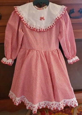 Lid'l Dolly's Red & White Checkered Bow Dress Size 6 - Image 1 of 4