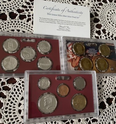 2010-S U.S. Mint Silver Proof Set, 90% Silver, 14 Pcs - Image 1 of 3