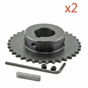 2pcs 04C 35T Sprocket Bore 25mm with 8mm Keyway Metal Pilot Motor Roller Chain - Picture 1 of 4