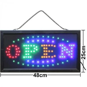 LED Schild OPEN Bunt open günstig Leuchtschilder Kiosk imbiss schilder hell neu - Bild 1 von 4