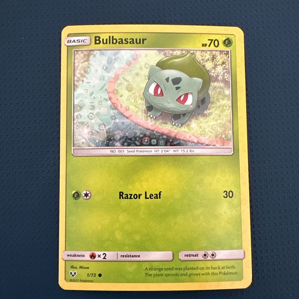 Pokemon BULBASAUR Card SHINING LEGENDS 1/73 Trading Card Seed Pokemon HP 70  2017