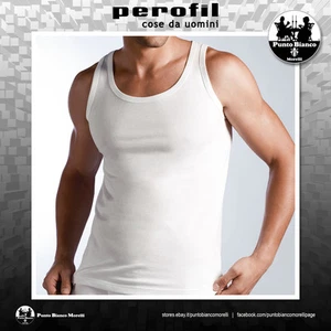 PEROFIL | | SPALLA LARGA | Canottiera uomo 100% Cotone Filo di Scozia - Picture 1 of 1