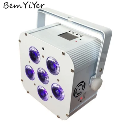 DJ wedding led slim Par Uplights 6x18W Battery Wireless DMX IR/RGBWA+UV 6in1 - Image 1 of 4
