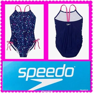 Speedo Girl's Thin Strap  One Piece Swimsuit  size Medium 10 - Picture 1 of 7