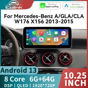 Android 13 Car Stereo 64GB APPLE CarPlay For Mercedes A/CLA/GLA Class W176 X156 - Picture 1 of 21
