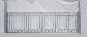 Jardín Puerta de Granja Metal con Cerradura Moderno Crossline-FT400/80R Fuego - Imagen 1 de 6