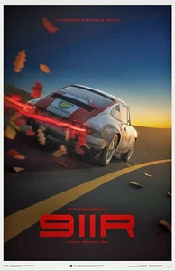 AWESOME PORSCHE POSTER 50TH ANNIVERSARY 911R WORLD RECORD - Picture 1 of 1