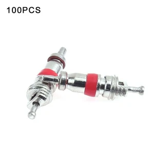 100pcs Tire Valve Stem A/C Parts Car Accessories With Red Rubber Ring Brand New - Picture 1 of 12