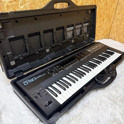 ROLAND D-50 DIGITAL SYNTHESIZER 61-KEY VINTAGE W/HARD CASE TESTED JAPAN ICONIC!! - Image 1 of 4